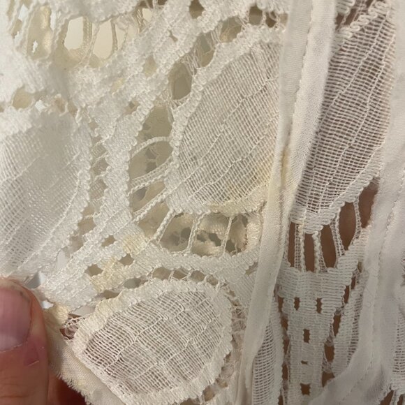 Cream lace button up mini dress - Picture 4 of 5